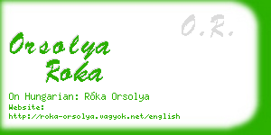 orsolya roka business card